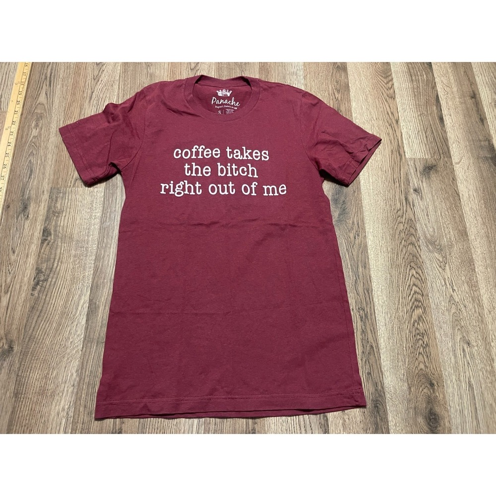 Panache Shirt, Women's Size Small, Red "Coffee takes the b**ch right out of me"
